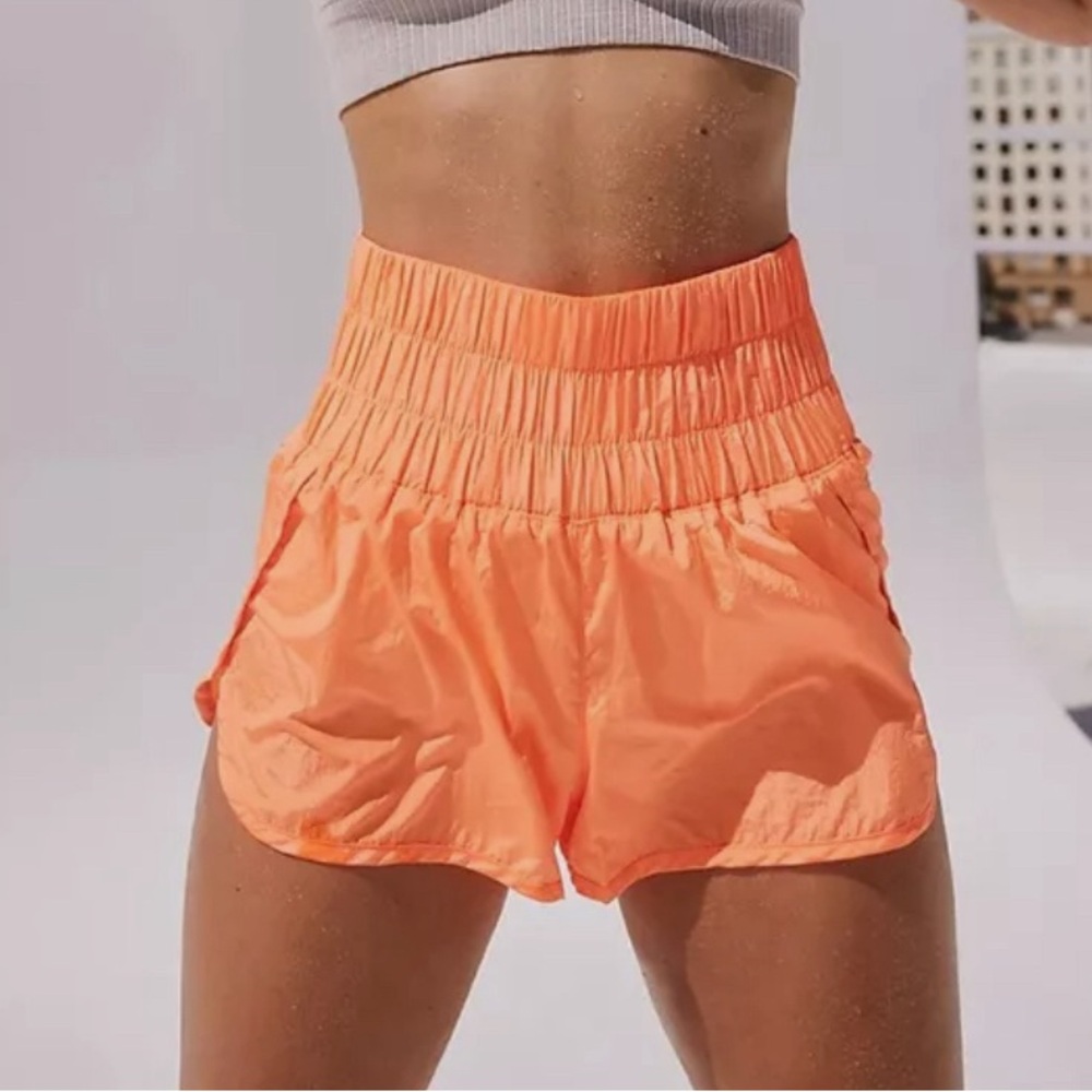 Neon orange free people movement- way home shorts